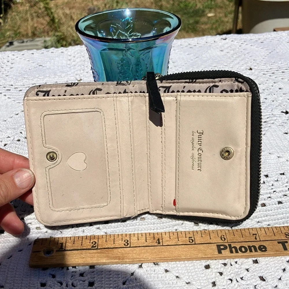 Juicy Couture Black and Gray Wallet with Monogram Design